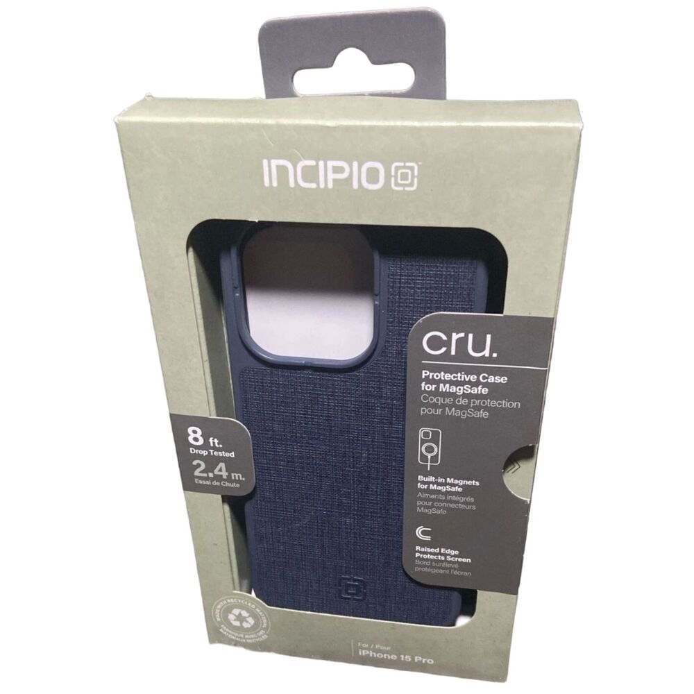 Incipio Cru MagSafe Case iPhone 15 Pro Navy Canvas IPH-2129-CNNY Brand New